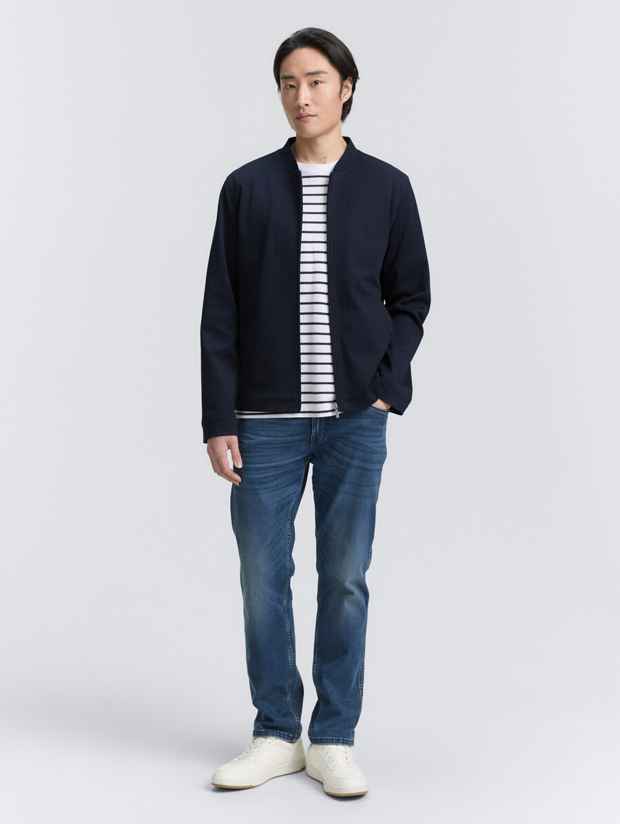 blouson en piqué à col bomber