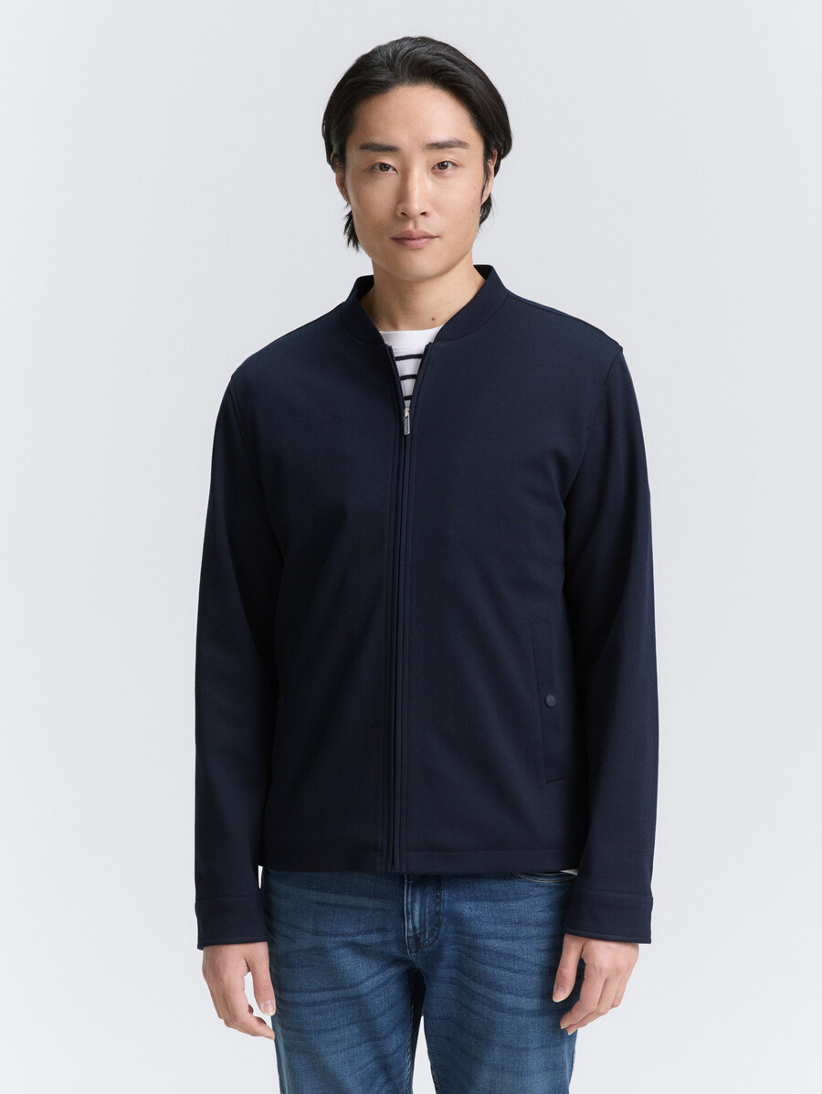blouson en piqué à col bomber