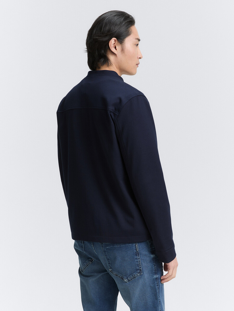 blouson en piqué à col bomber