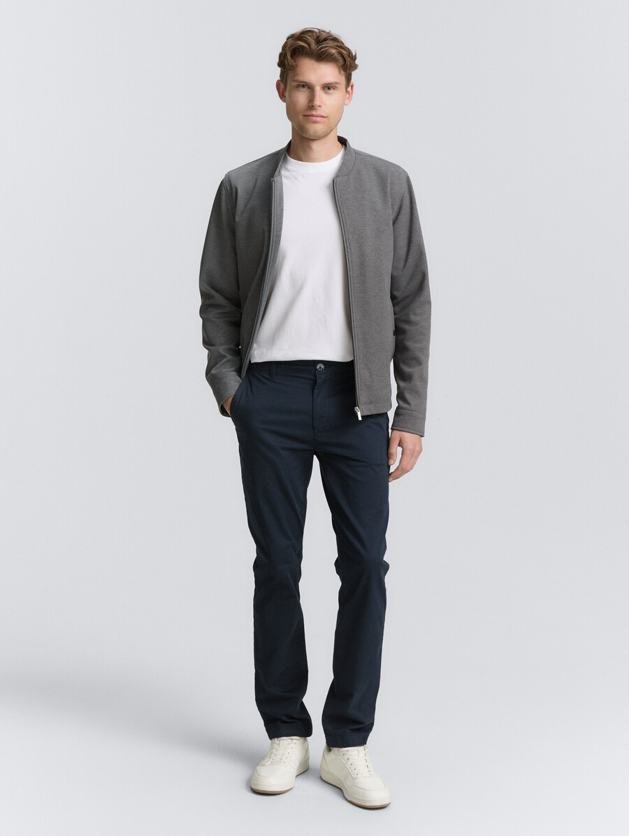 blouson en piqué à col bomber