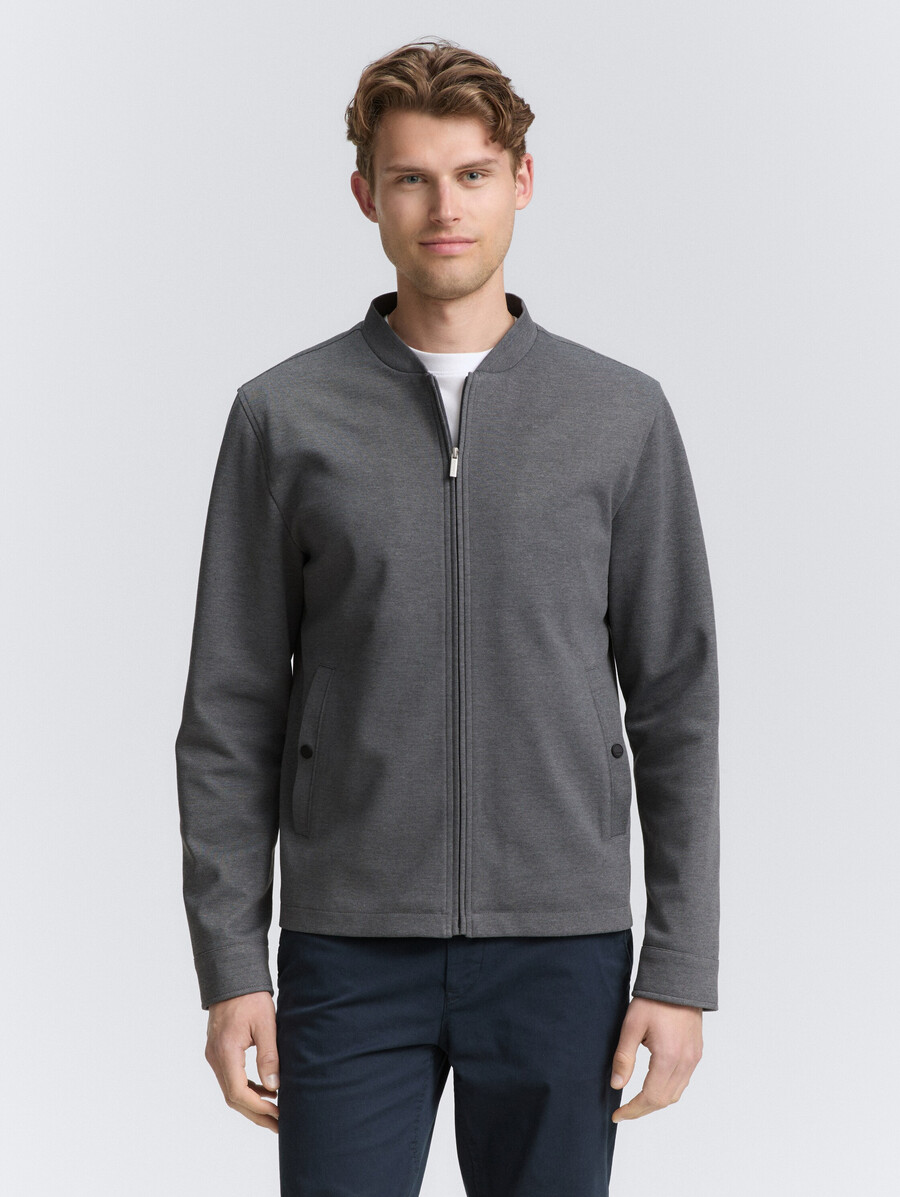 blouson en piqué à col bomber