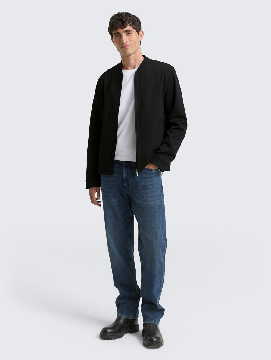 blouson en piqué à col bomber
