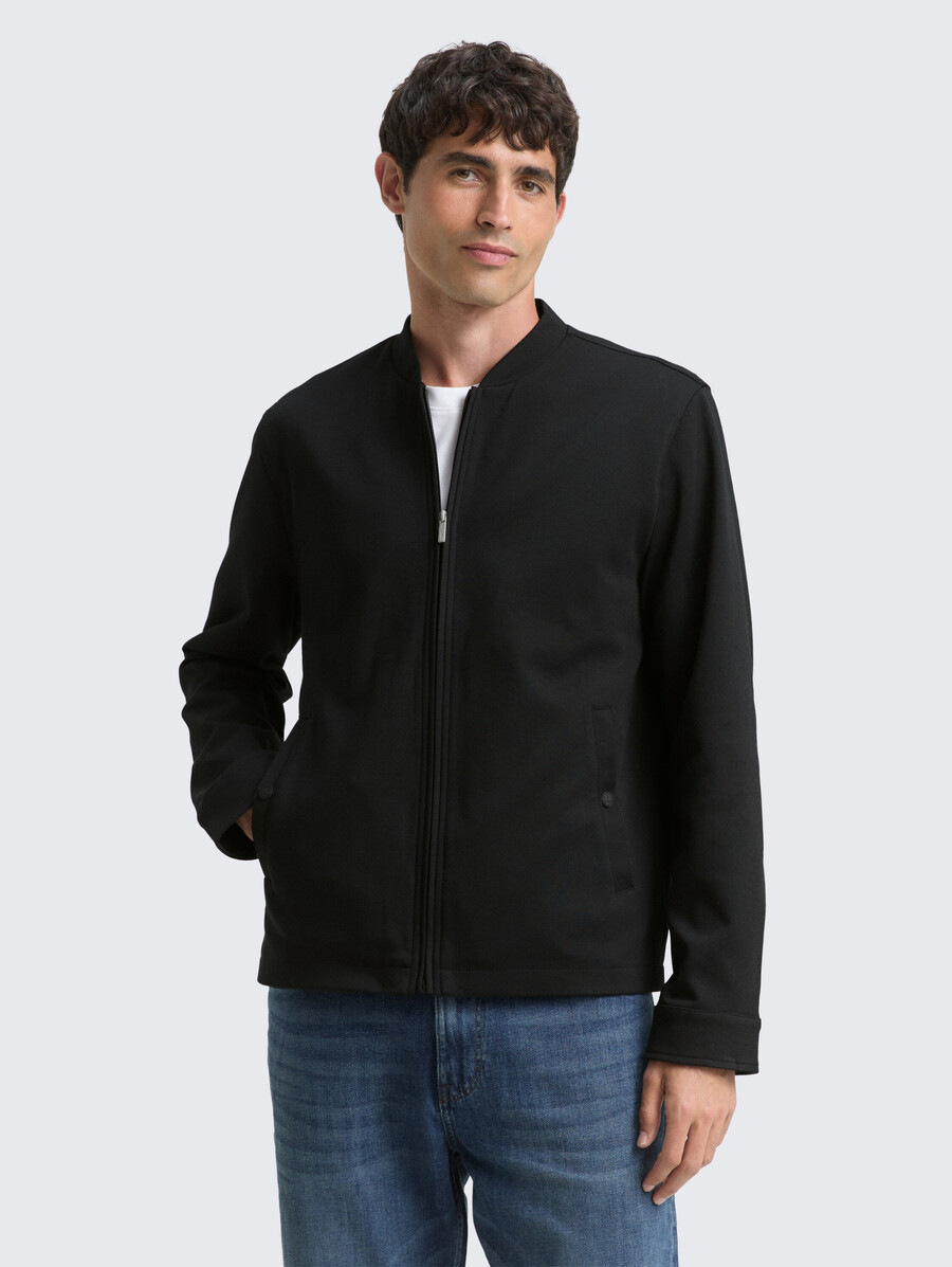 blouson en piqué à col bomber