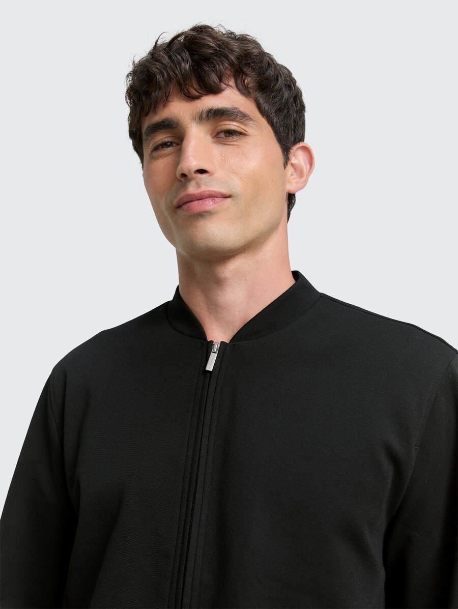 blouson en piqué à col bomber