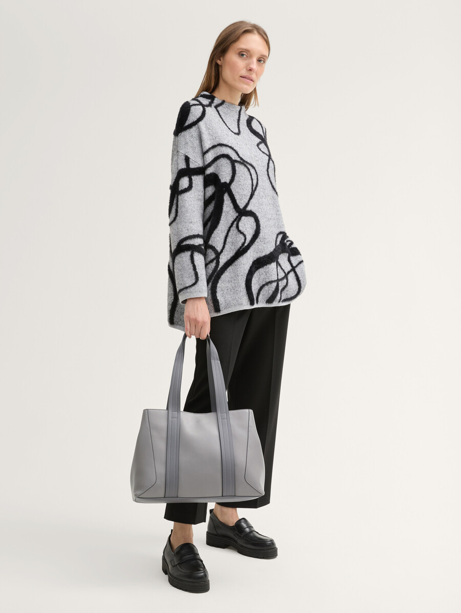 sac cabas ttmanola l avec poignées de couleur contrastée