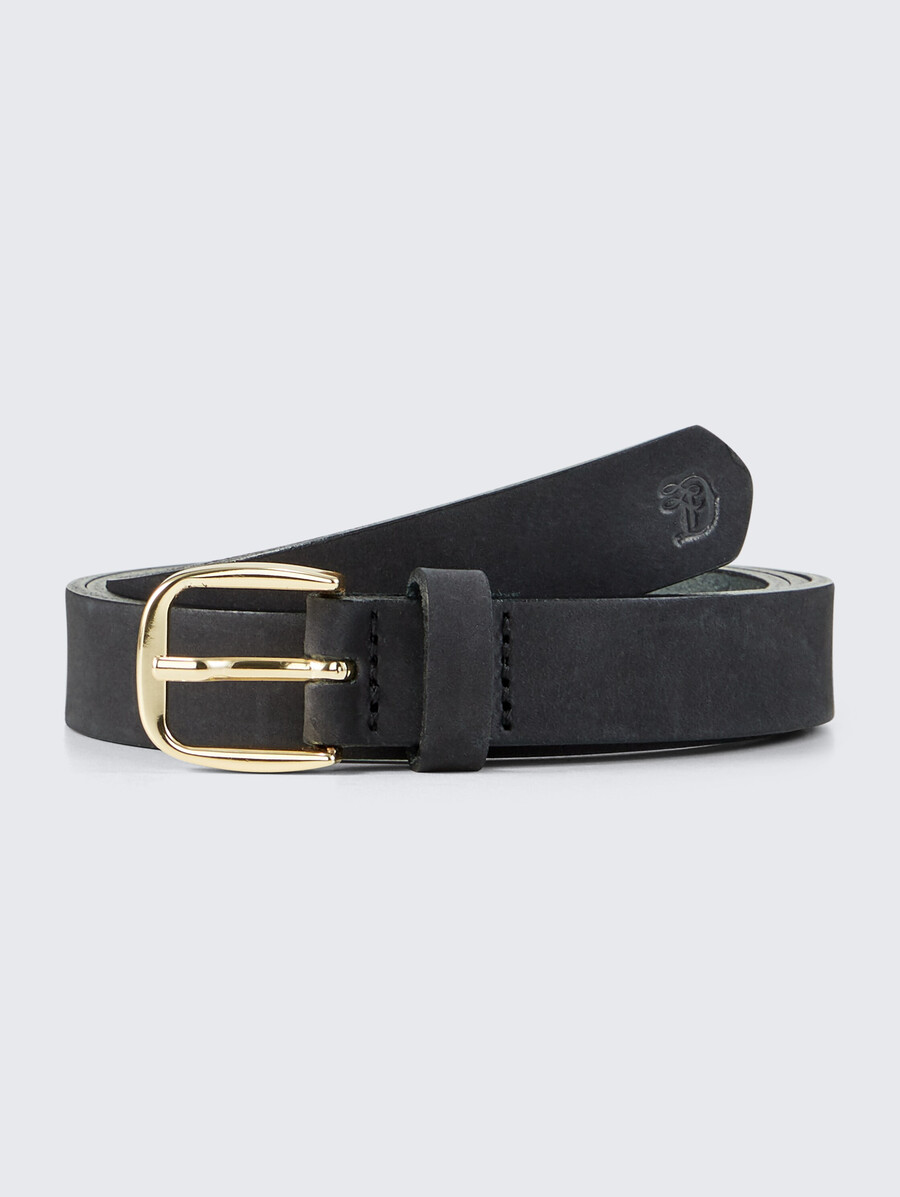 ceinture étroite en cuir ttmeghan avec boucle ardillon arrondie