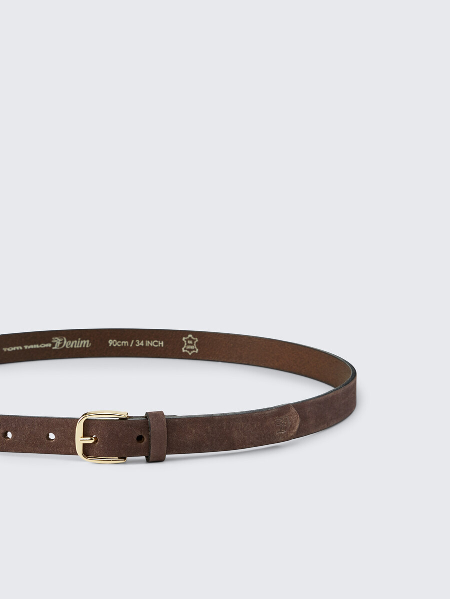 ceinture étroite en cuir ttmeghan avec boucle ardillon arrondie