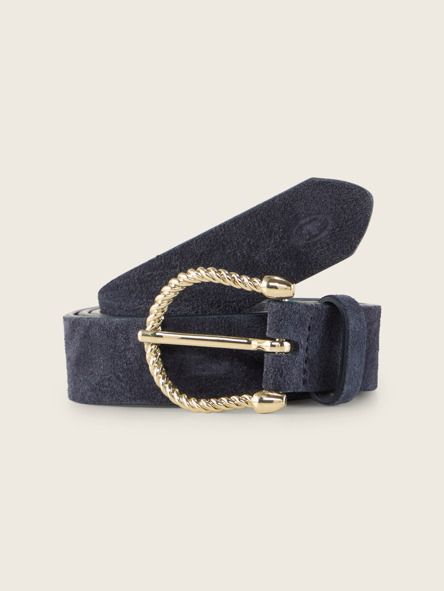 ceinture étroite en daim ttelaine avec boucle ardillon arrondie