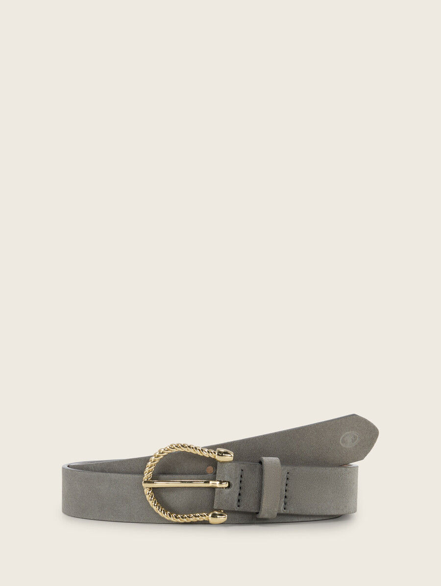 ceinture étroite en daim ttelaine avec boucle ardillon arrondie