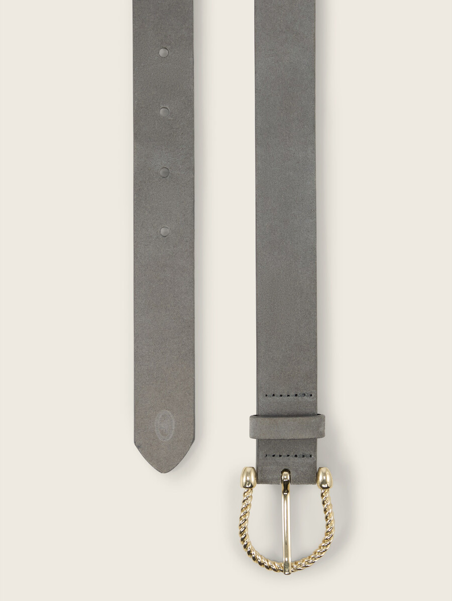 ceinture étroite en daim ttelaine avec boucle ardillon arrondie