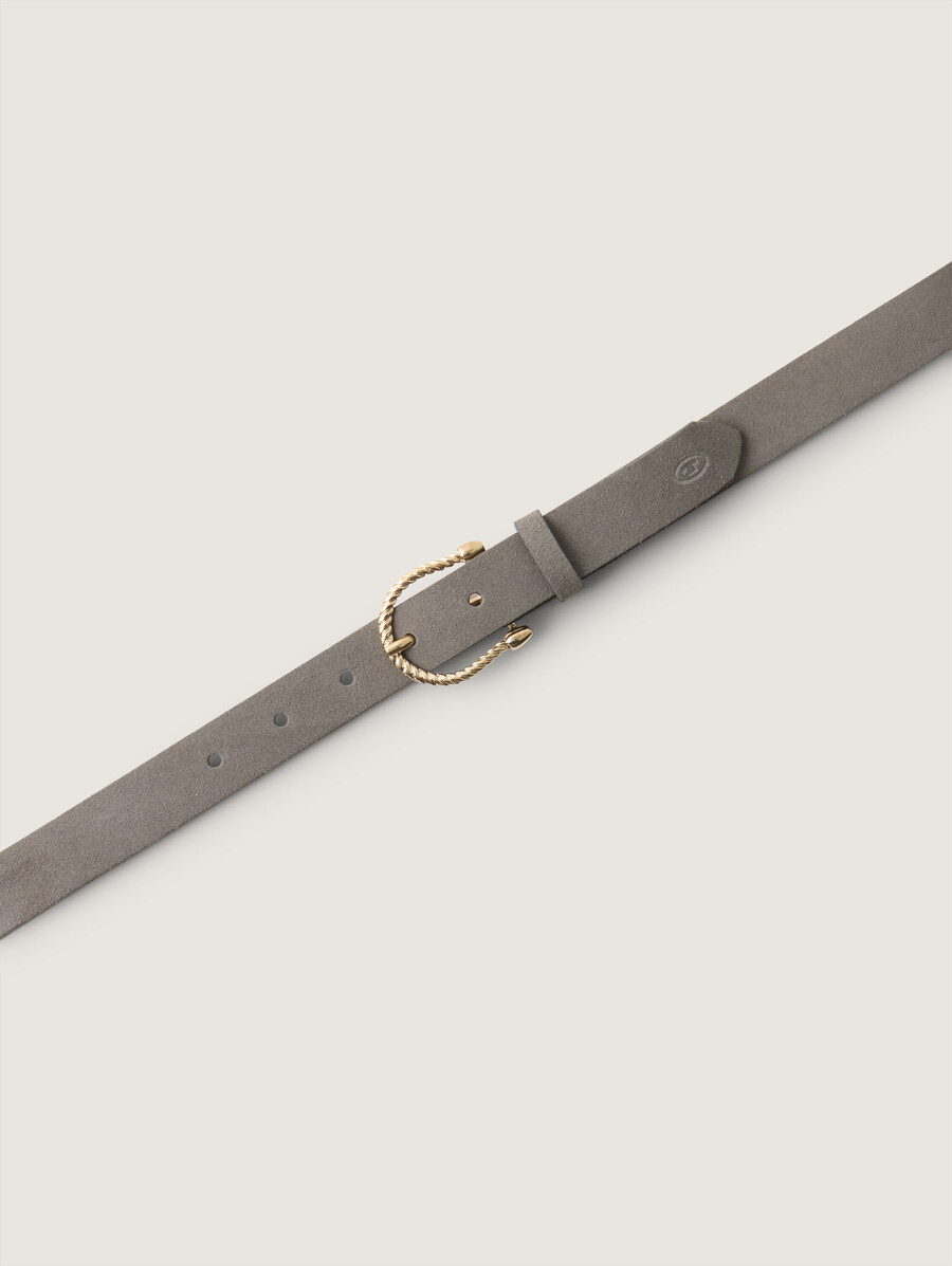 ceinture étroite en daim ttelaine avec boucle ardillon arrondie
