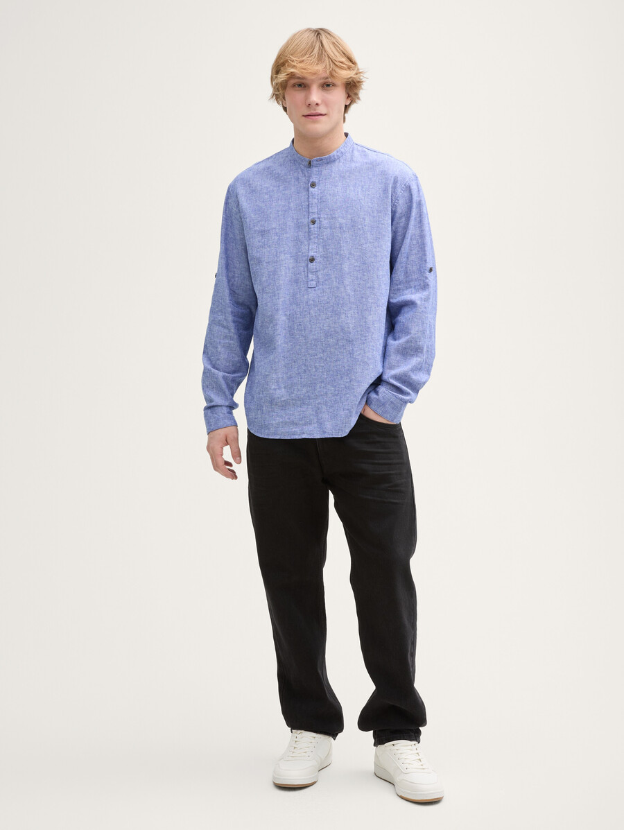tunique-chemise coupe décontractée en lin