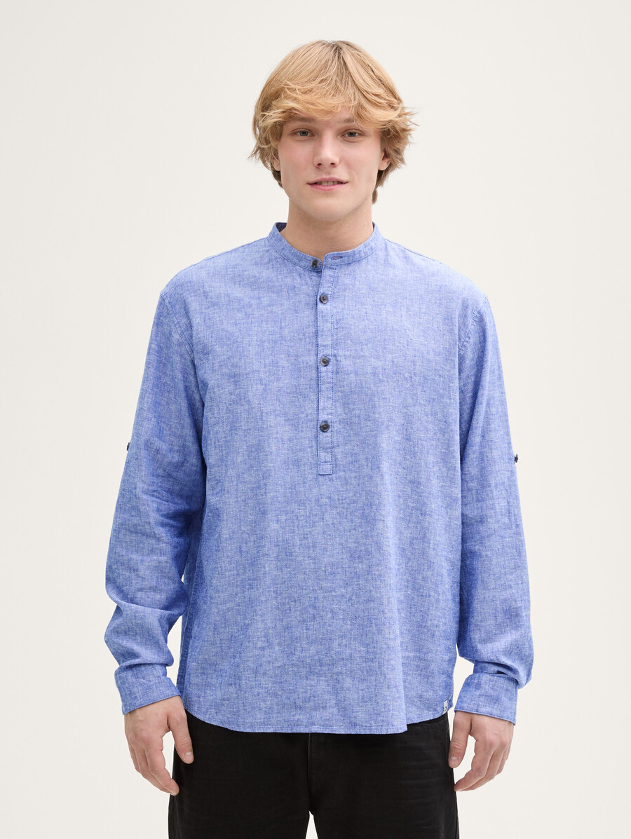 tunique-chemise coupe décontractée en lin