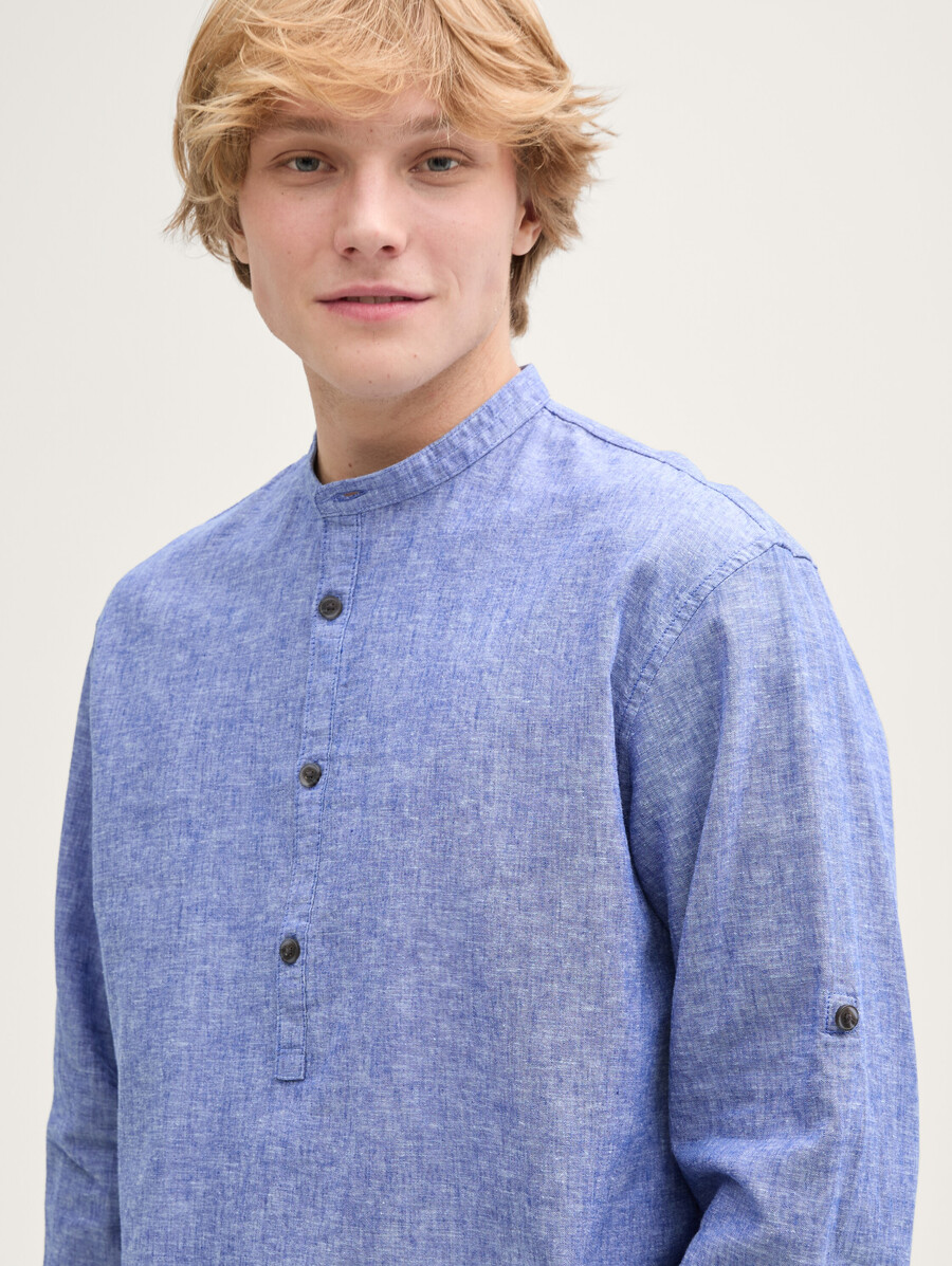tunique-chemise coupe décontractée en lin