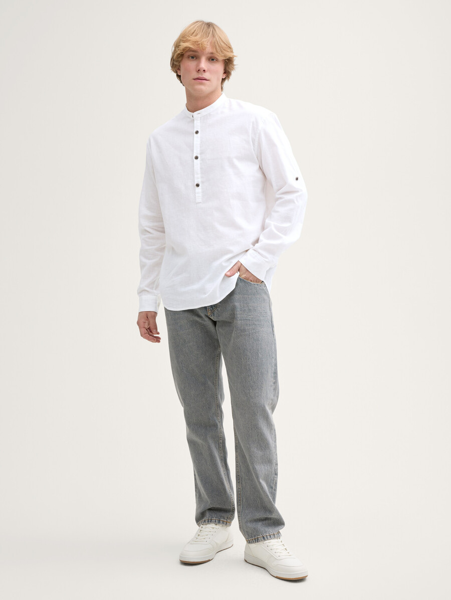 tunique-chemise coupe décontractée en lin