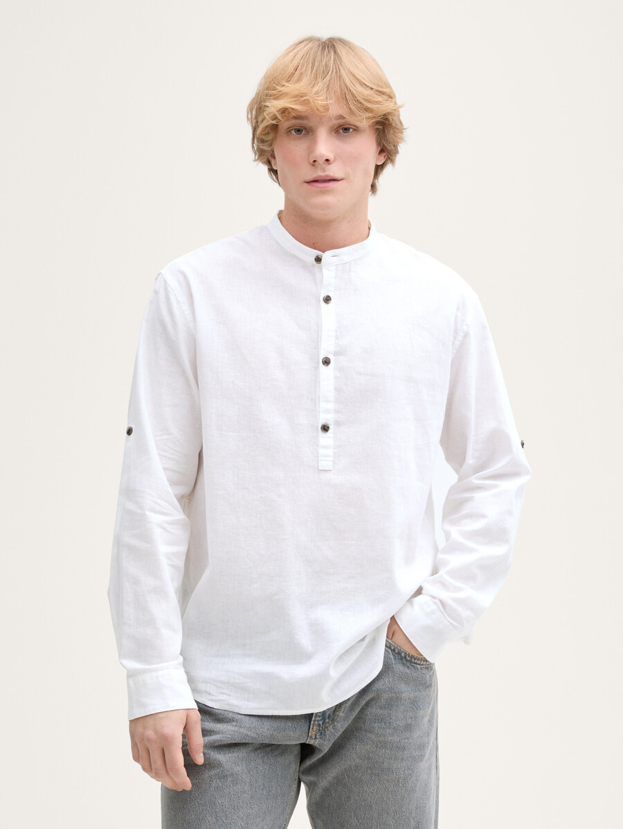 tunique-chemise coupe décontractée en lin