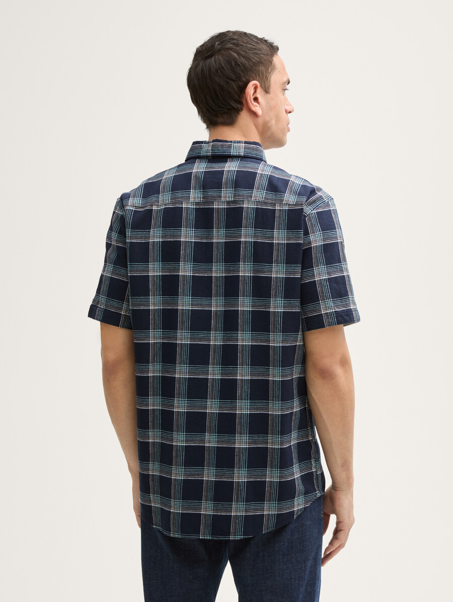 chemise à manches courtes coupe classique en lin