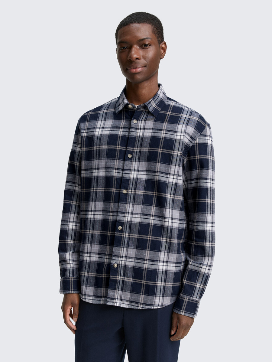 chemise coupe décontractée à carreaux