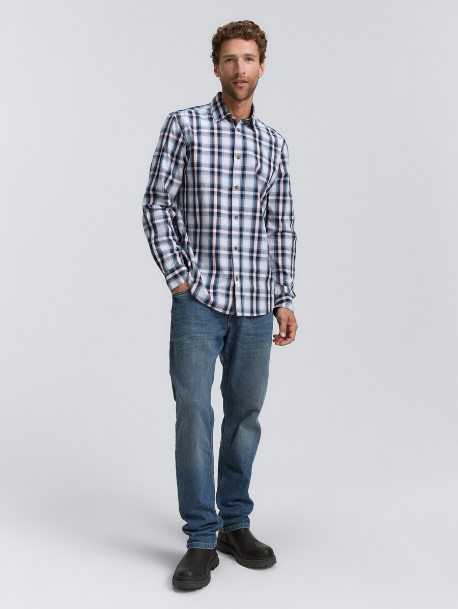 chemise coupe classique à carreaux