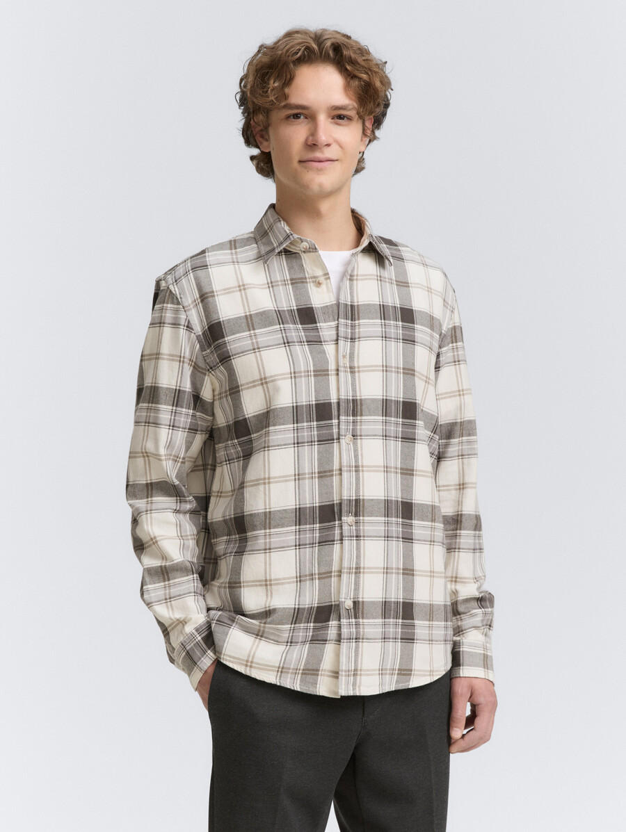 chemise coupe décontractée à carreaux