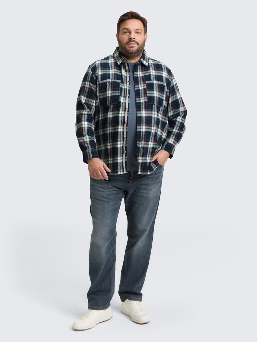 chemise en flanelle grande taille coupe confortable à carreaux