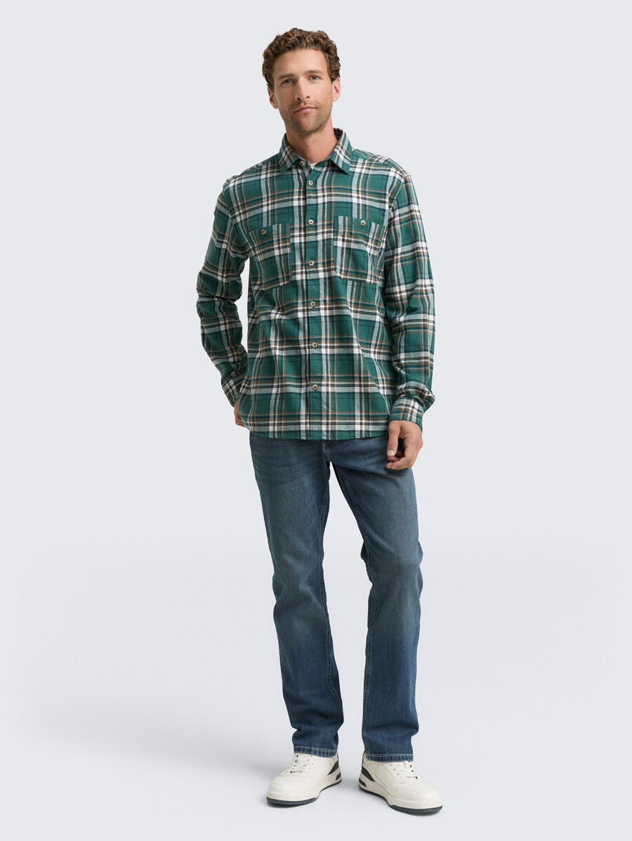 chemise en flanelle coupe confortable à motif à carreaux