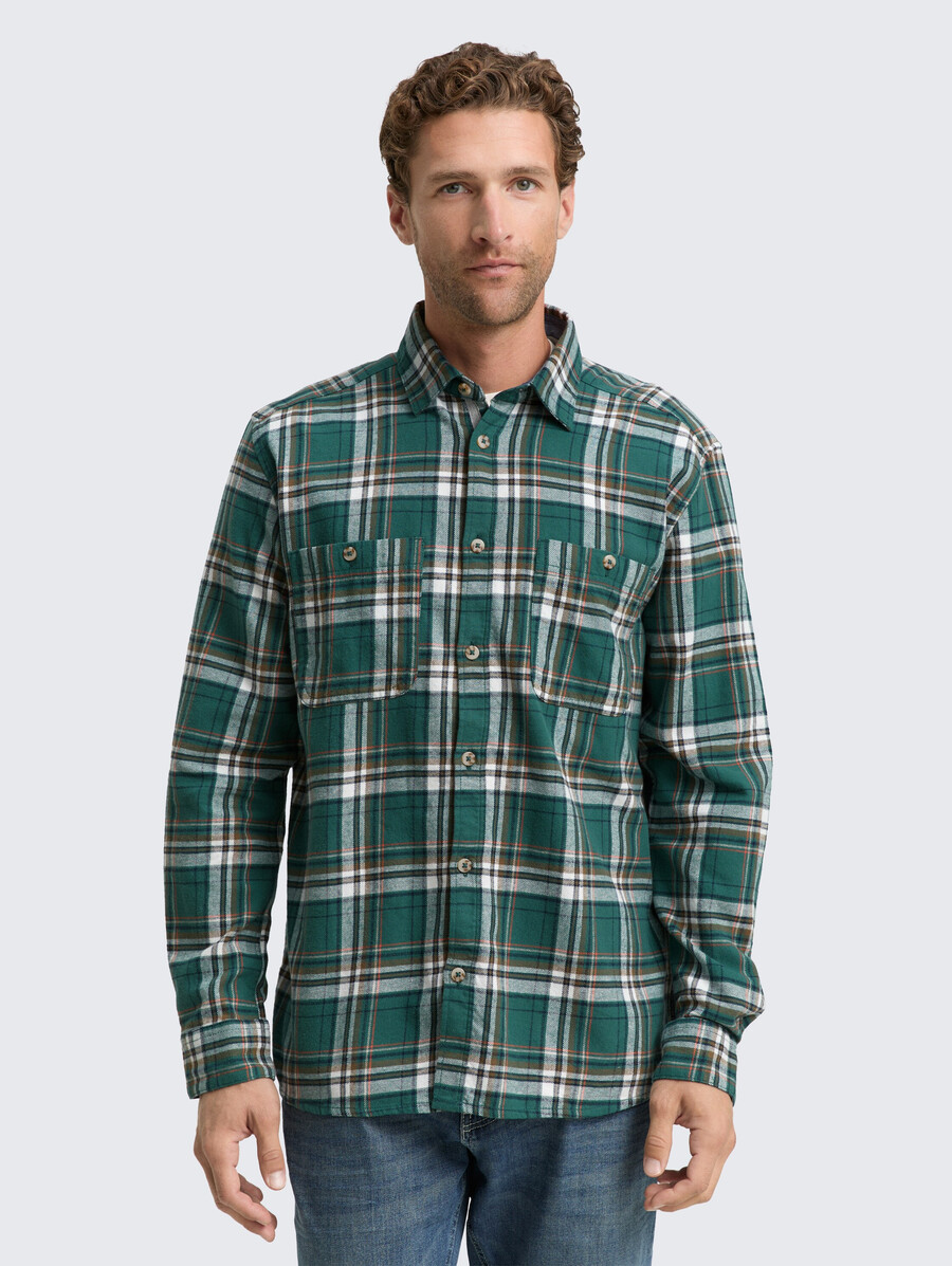 chemise en flanelle coupe confortable à motif à carreaux