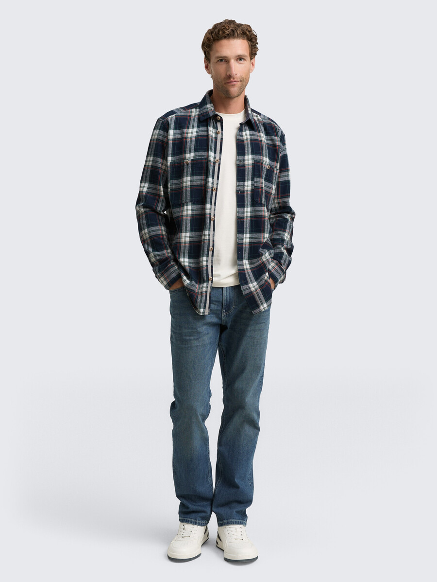 chemise en flanelle coupe confortable à motif à carreaux