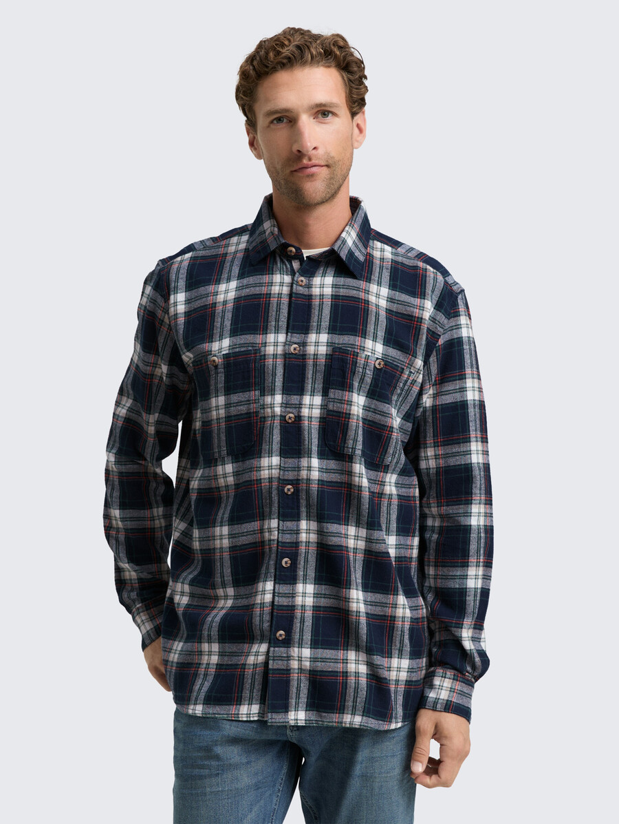 chemise en flanelle coupe confortable à motif à carreaux