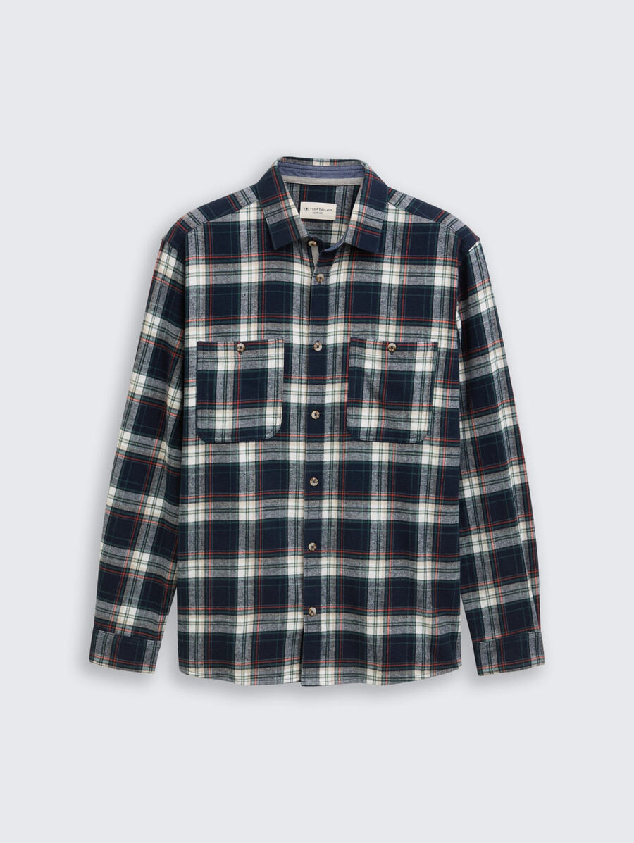 chemise en flanelle coupe confortable à motif à carreaux