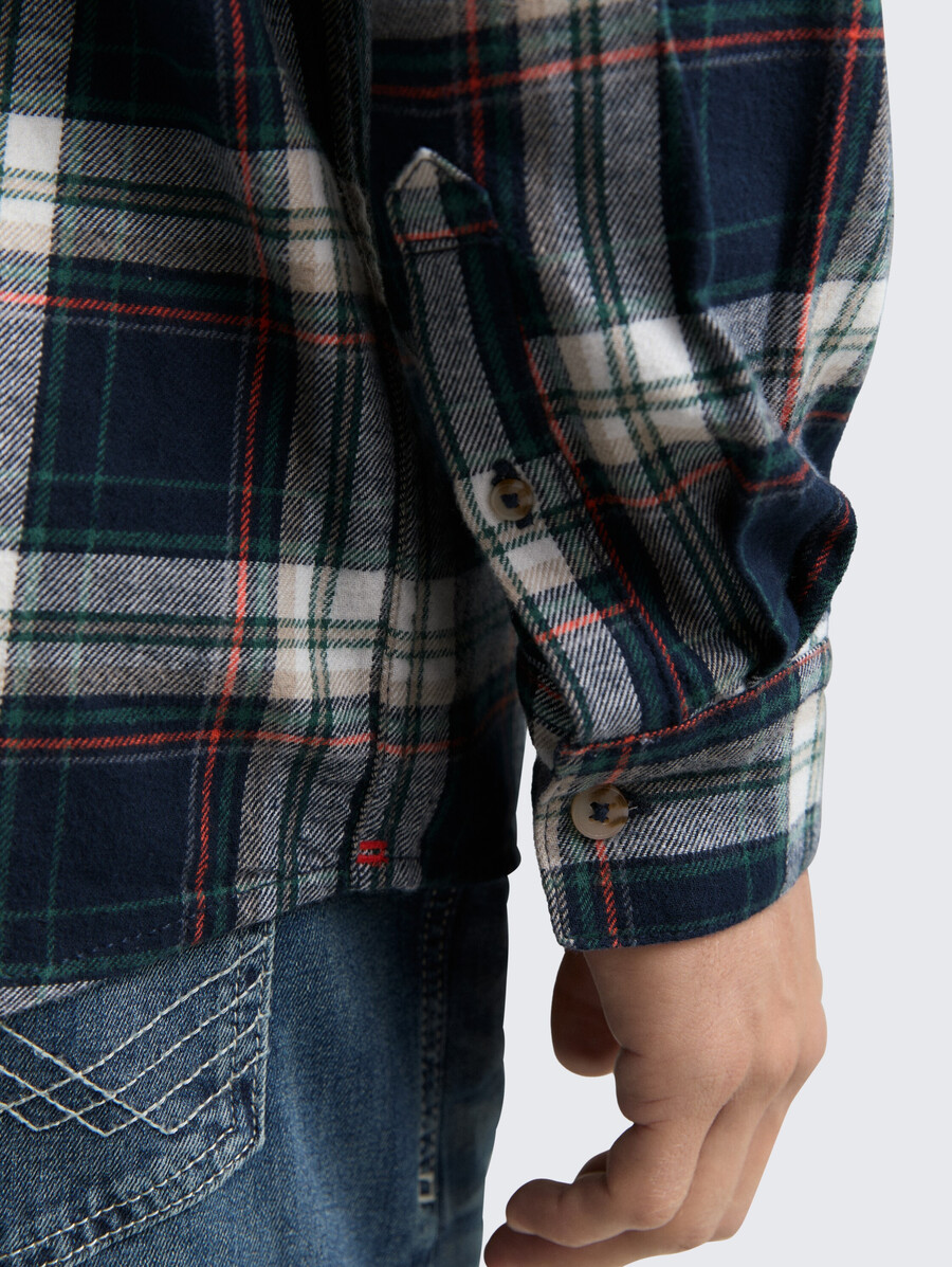 chemise en flanelle coupe confortable à motif à carreaux