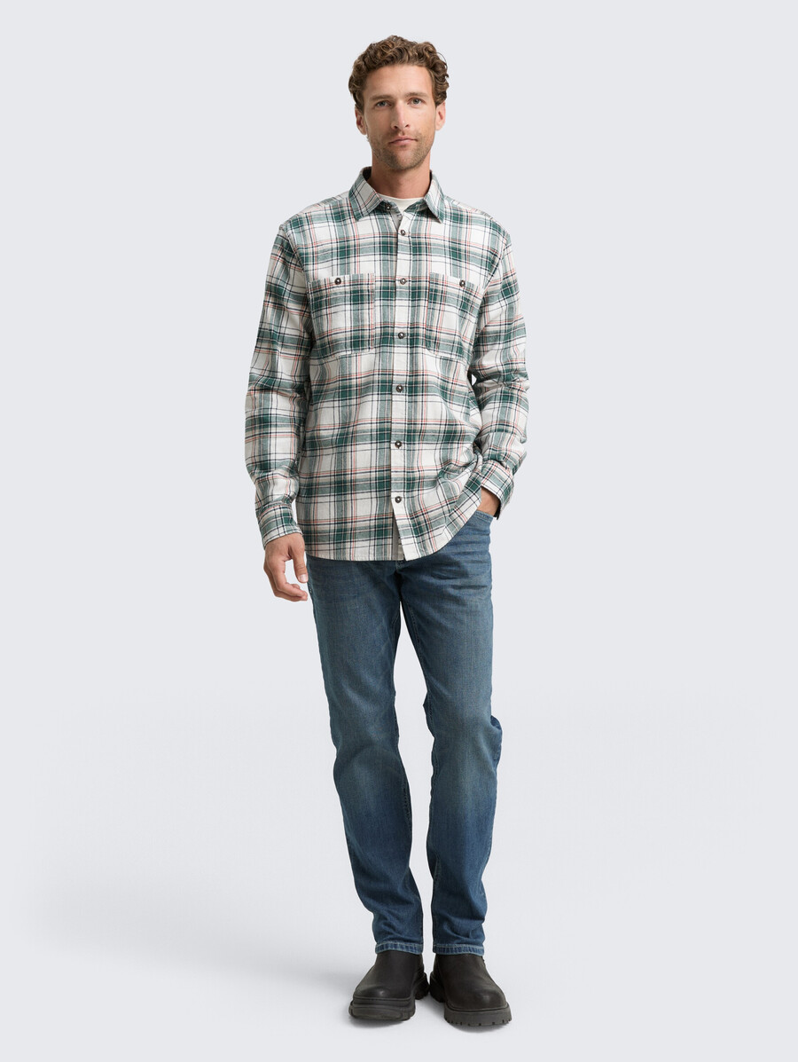 chemise en flanelle coupe confortable à motif à carreaux