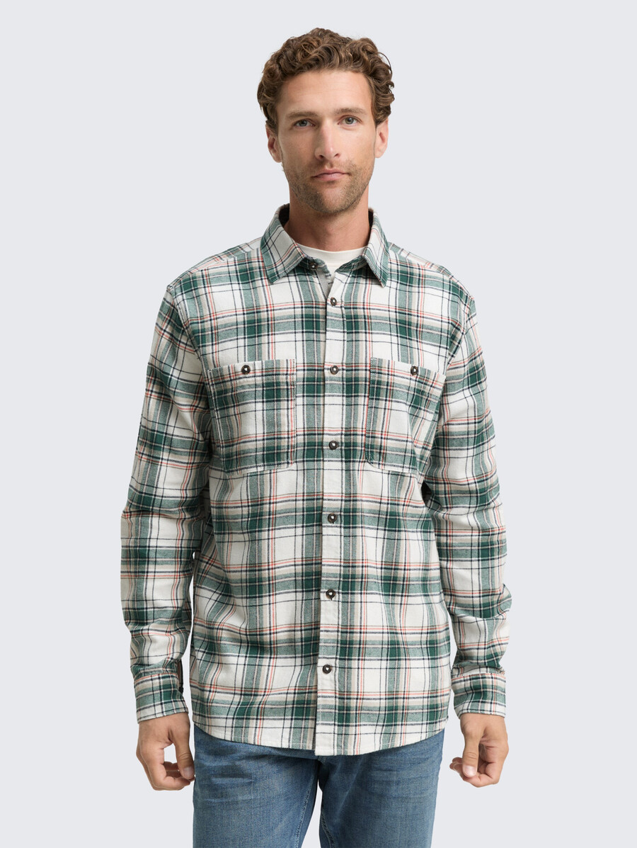 chemise en flanelle coupe confortable à motif à carreaux