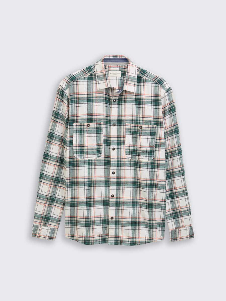 chemise en flanelle coupe confortable à motif à carreaux