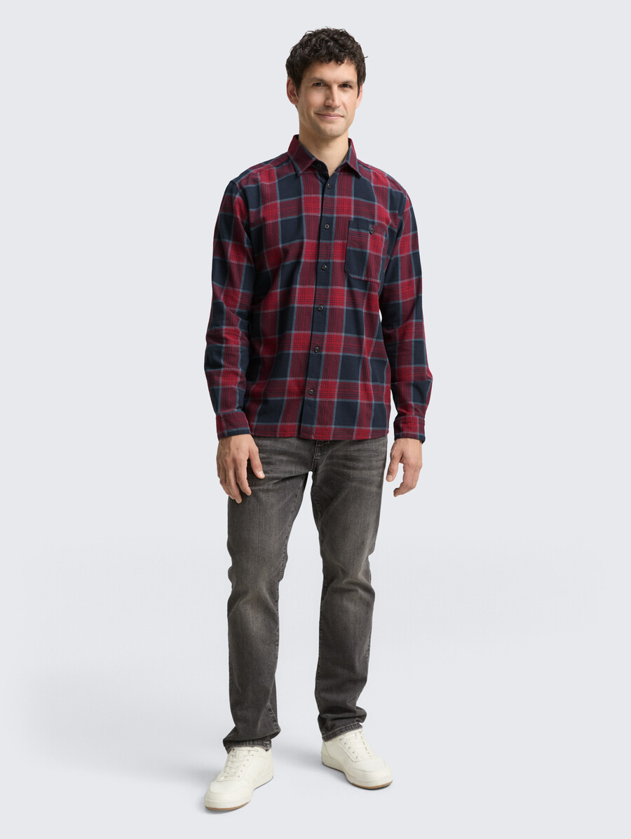 chemise confortable à motif à carreaux