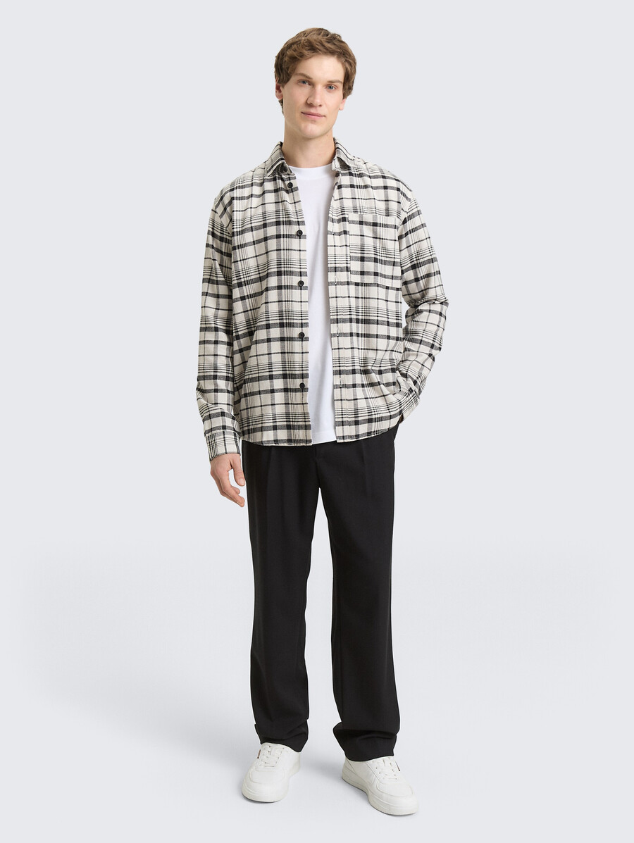 chemise coupe décontractée à carreaux