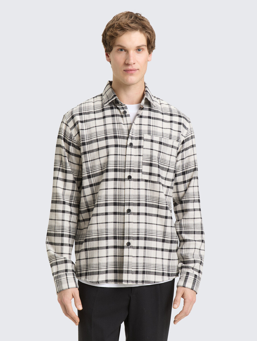 chemise coupe décontractée à carreaux