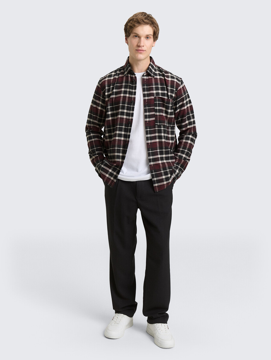 chemise coupe décontractée à carreaux