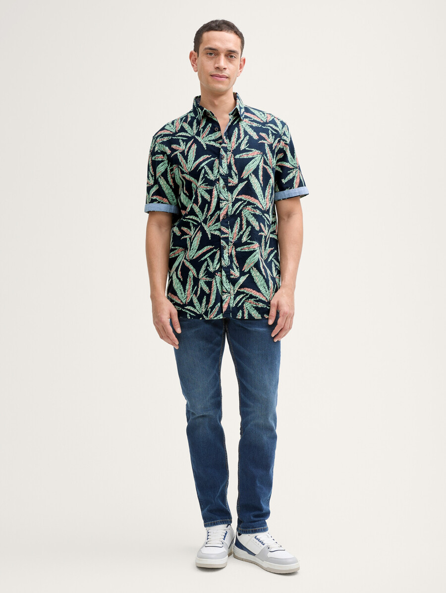 chemise confortable à imprimé palmiers