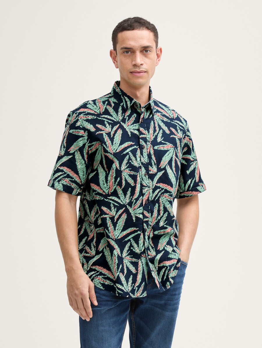 chemise confortable à imprimé palmiers