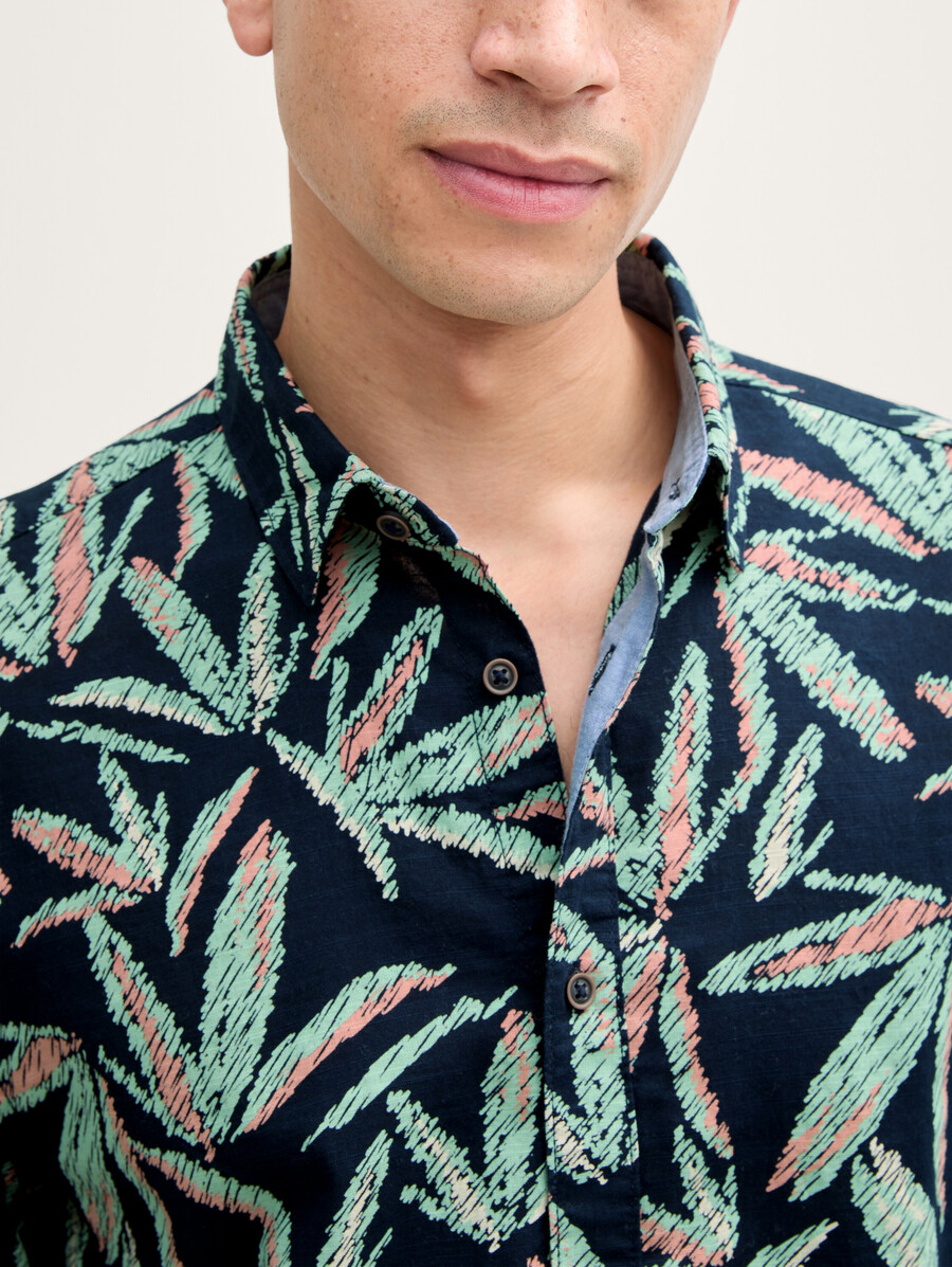 chemise confortable à imprimé palmiers