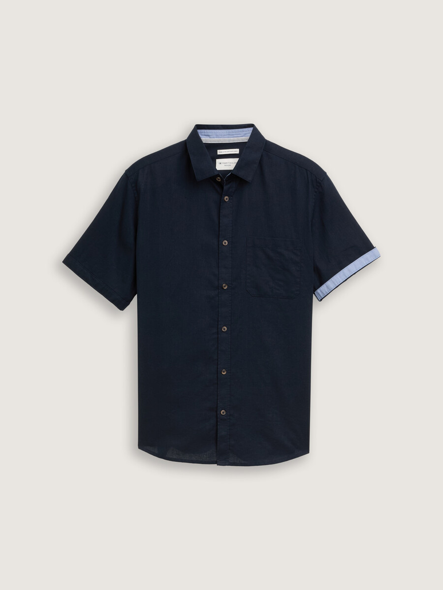 chemise à manches courtes coupe classique en lin