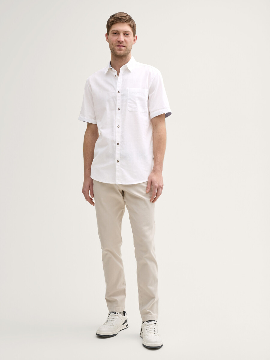 chemise à manches courtes coupe classique en lin