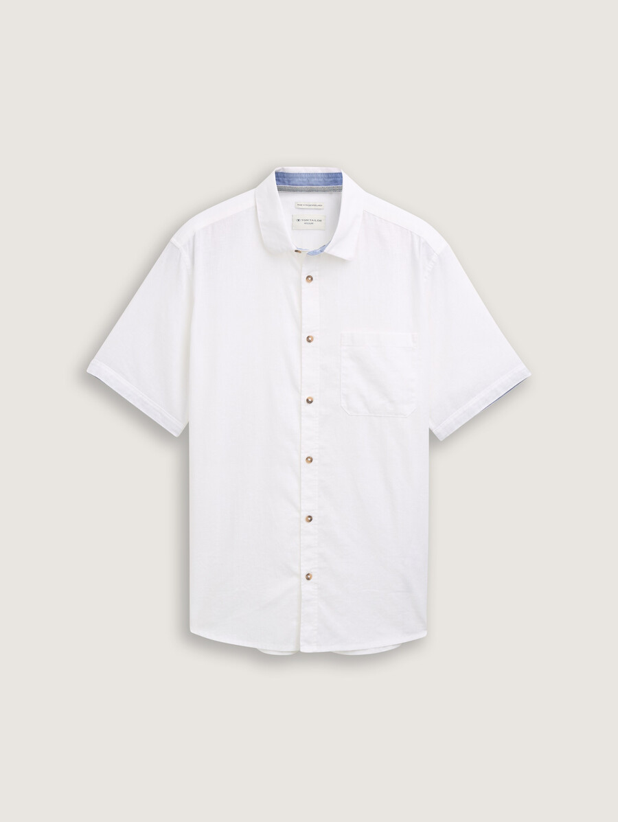 chemise à manches courtes coupe classique en lin