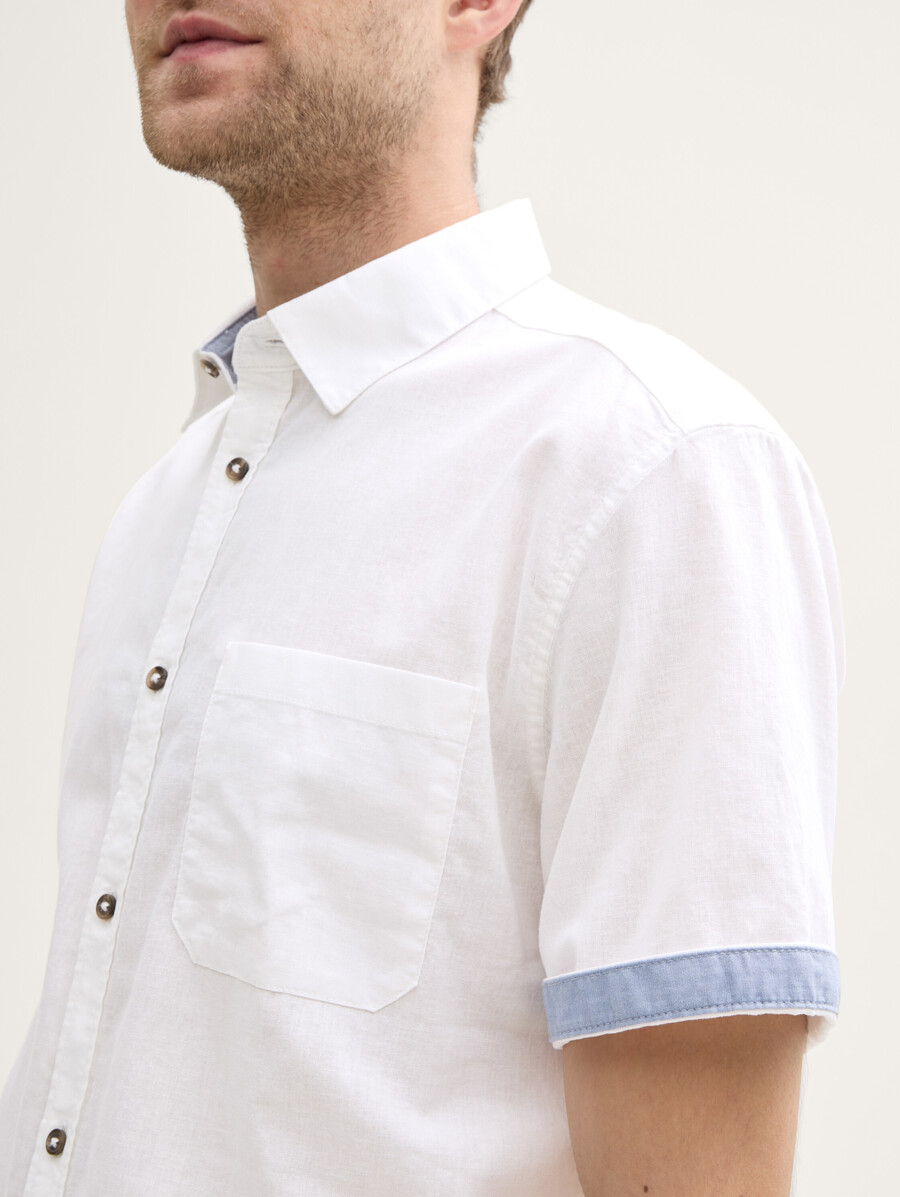chemise à manches courtes coupe classique en lin