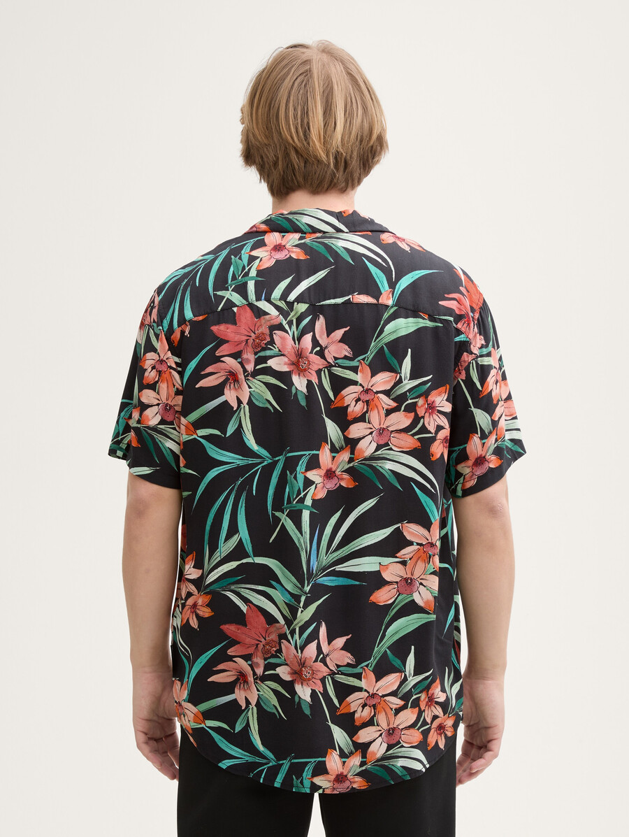 chemise à manches courtes coupe décontractée à motif floral