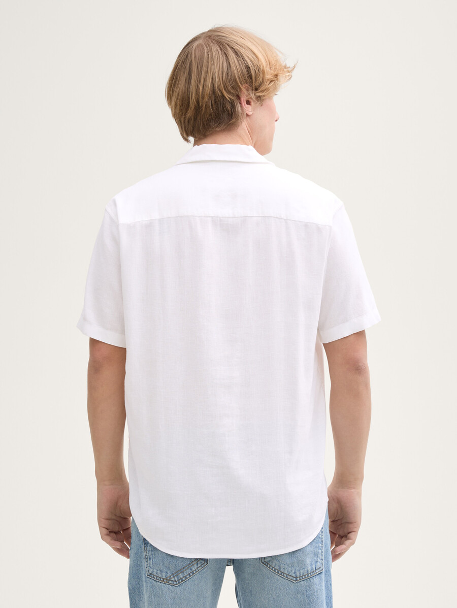 chemise à manches courtes coupe décontractée en lin