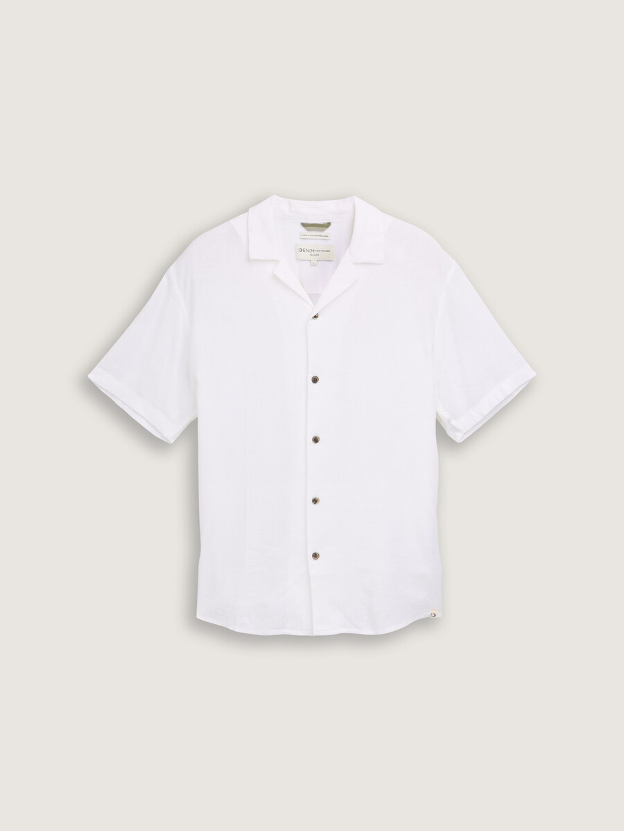 chemise à manches courtes coupe décontractée en lin
