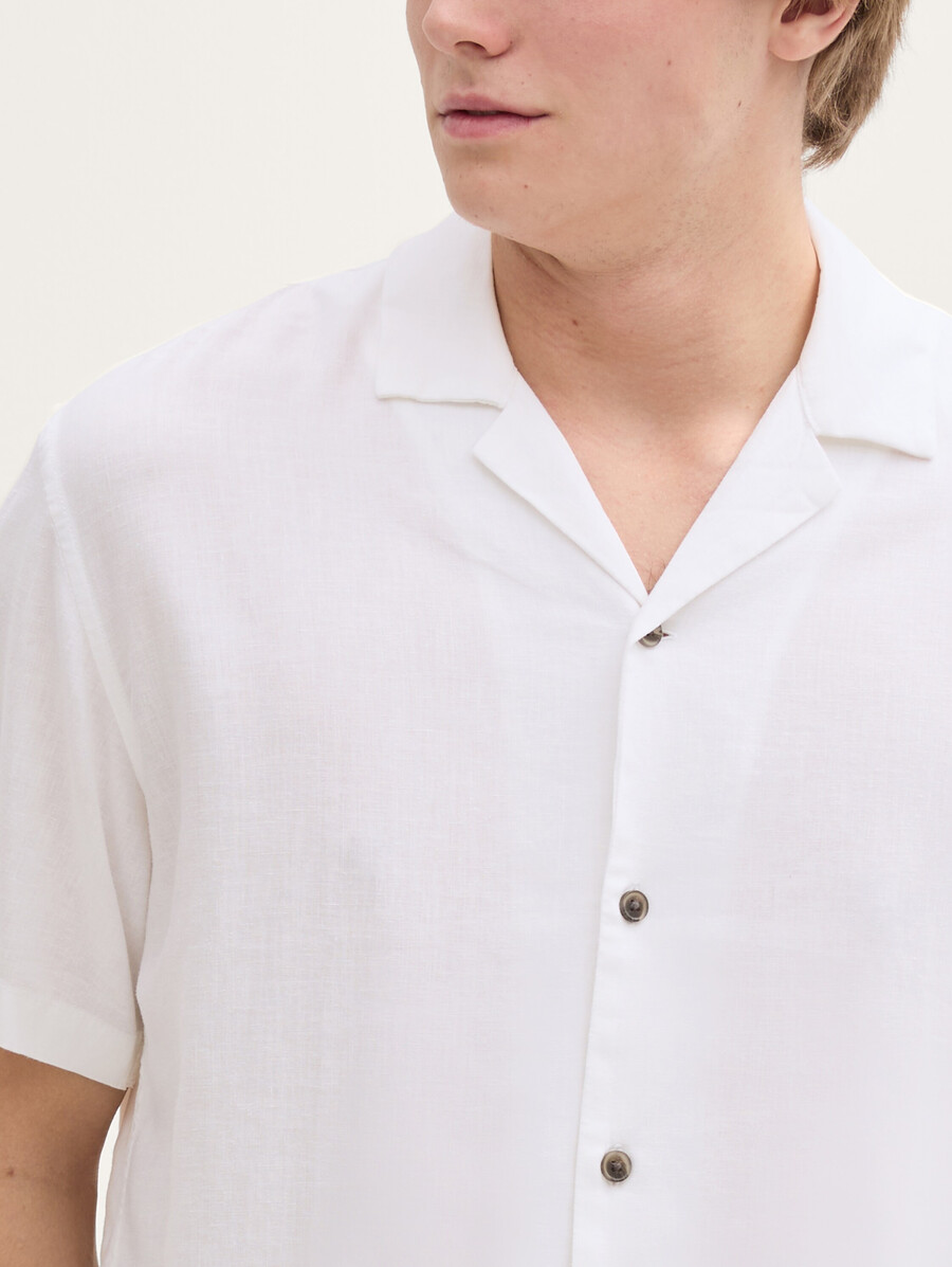 chemise à manches courtes coupe décontractée en lin