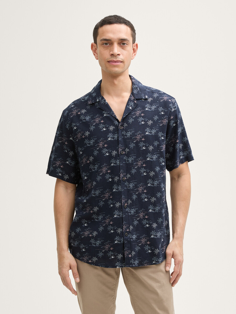 chemise à manches courtes coupe classique en lin